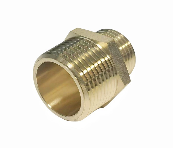 Brass Straight Hexagon Reducing Nipple 3/8 Male *1/2 Male NPT Thread