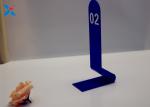 Blue Acrylic Sign Holders / Acrylic Table Number Holders For Restaurant