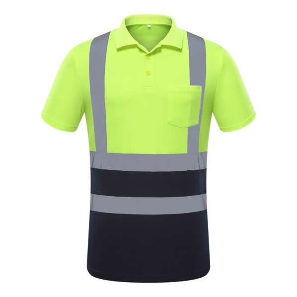 Reflective Safety Hi Vis Polo Shirt OEM breathable quick dry polyester work wear