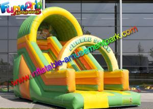 China Kids Commercial Inflatable Slide , Jungle Tree Inflatable Cartoon Dry Slides on sale