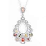 5.27g Pear Shaped Cubic Zirconia Pendant Wedding Teardrop Pendant Necklace