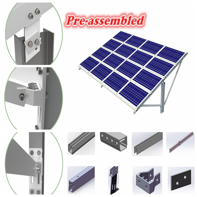 Ground Aluminum Single Pole Solar Structure 1MW With Concrete Foundation
