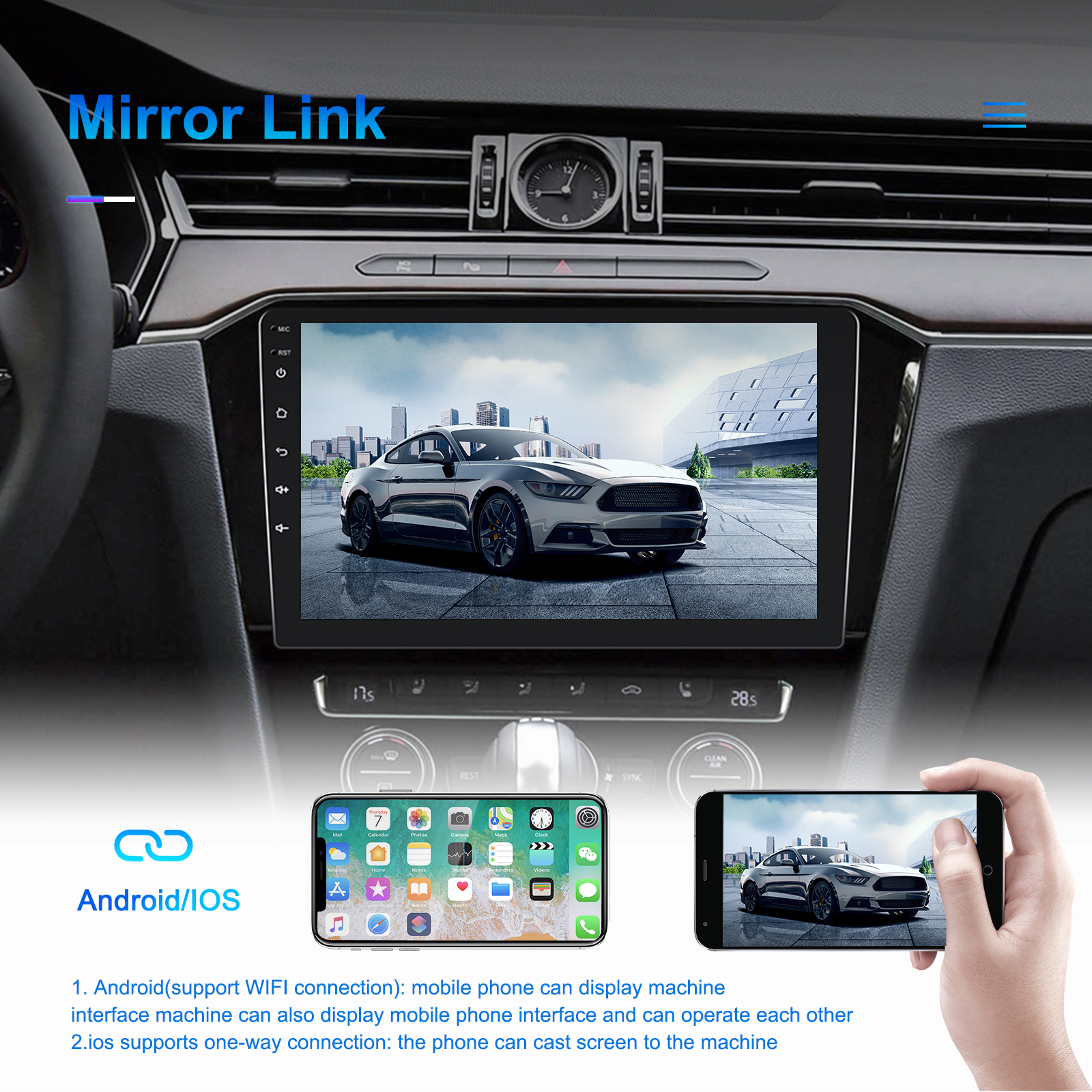 7/8/9 Inch Android 2Din Car Radio Player with 2GB RAM 32GB ROM and Mirror Link Support