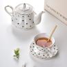 Buy cheap Light Luxury Ceramic Teapot Set With Gold Rim Porcelain Coffee Cups And Saucers from wholesalers