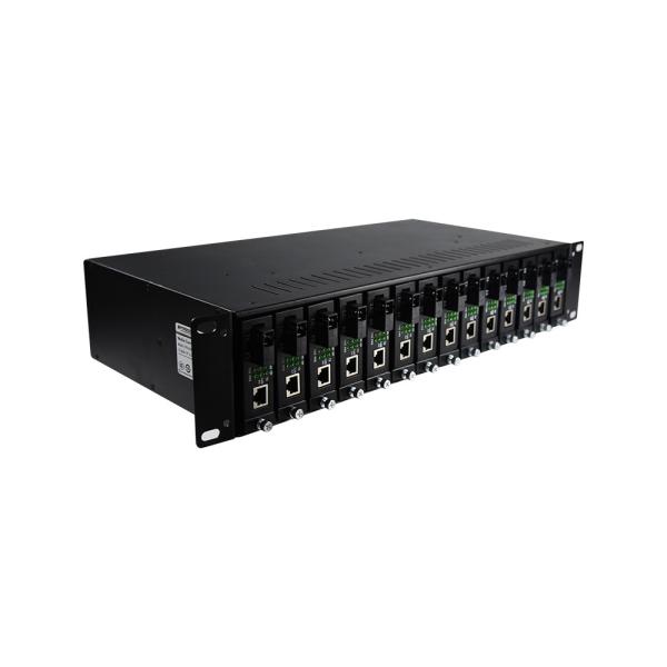 Buy cheap 100M 1000M 19'' 1310nm AC100V Media Converter Rack 14 Slots from wholesalers