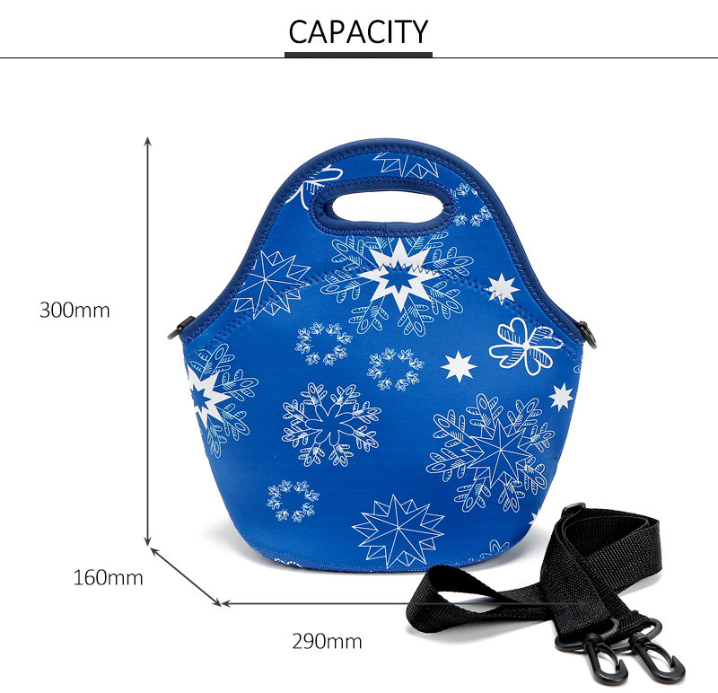 Heat Sealed Neoprene Lunch Bags With Shoulder Strap