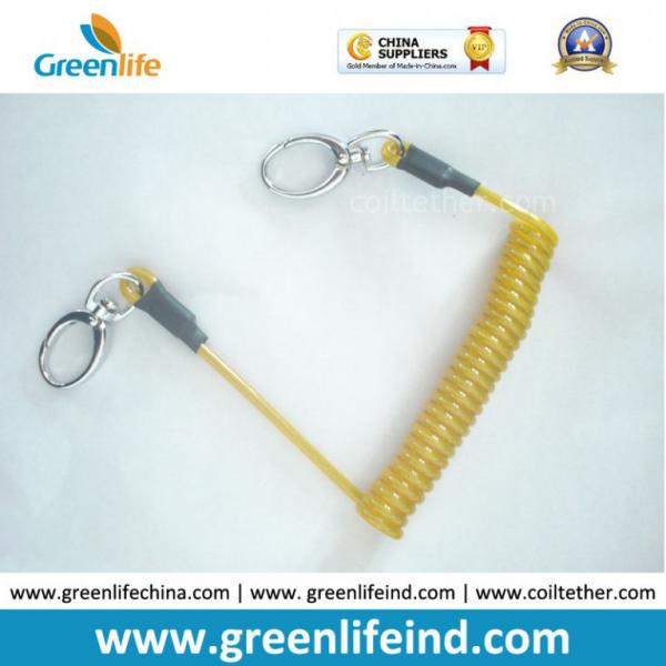 Buy cheap Yellow Spring Coil Steel Lanyard W/Oval Metal Hook from wholesalers