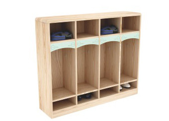good quality school bag shelf wooden shoes rack for children use