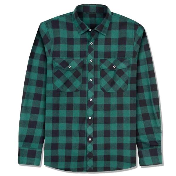 Buy cheap Fashion Couple Men′s Flannel Checked Shirt Buckle Ordinary Fitted Long-Sleeved Casual Shirt Pure Cotton from wholesalers
