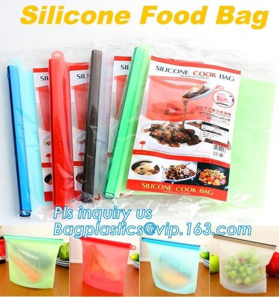 Silicone Kitchen Bag, Silicone Food Storage Bag Reusable,Reusable Silicone Food