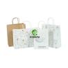 Buy cheap Disposable Kraft Paper Shopping Bags White Color Eco Friendly Offset Printing from wholesalers