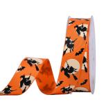 Grosgrain Printed Halloween Ribbon With Logo For Gift Wrap Party Decorative