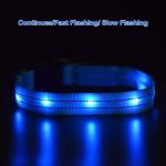 Nylon LED Dog Collar USB Rechargeable , Waterproof Light Up Dog Collar