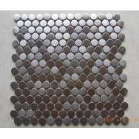 Buy cheap Antique Small Metallic Border Tiles , Stainless Steel Penny Round Mosaic Tile product