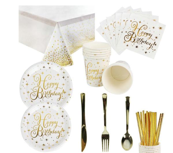 Buy cheap Gold Dots Paper Disposable Party Supplies Paper Cups Plates Tablewares Supplies from wholesalers
