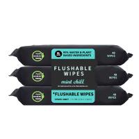 Buy cheap Plant Based Fibers Adult Flushable wet Wipes Infused With Mint & Vitamin E product
