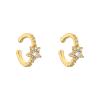 Buy cheap Gold Plated Diamond Ear Bone Clip Earrings 925 Silver Zircon Pentagram Heart from wholesalers