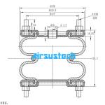 Airsustech 6X2 Industrial Air Springs ContiTech FD 76-14 DS CR G1/2 Double