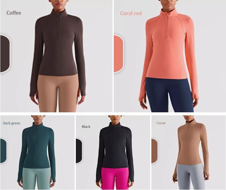 Womens Horse Riding Tops Base Layer Half Zipper Flexible Long Sleeve