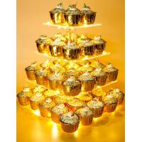 Buy cheap Pastry 4 Tier Acrylic Cupcake Stand For Birthday Wedding Party product