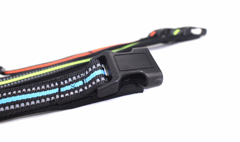 Adjustable Reflective Plain Nylon Webbing Neoprene Dog Collars For Safety