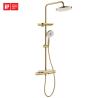 Buy cheap Thermostatic Bathroom Hand Shower Mixer Set Gold Style Two Way Brass from wholesalers