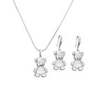 Bear S925 Sterling Silver Jewelry Gold Plated Glossy Dangle Earrings And