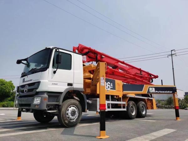 Buy cheap 11490*2500*3980mm Diesel Used Concrete Boom Truck Original Putzmeister Benz Truck from wholesalers