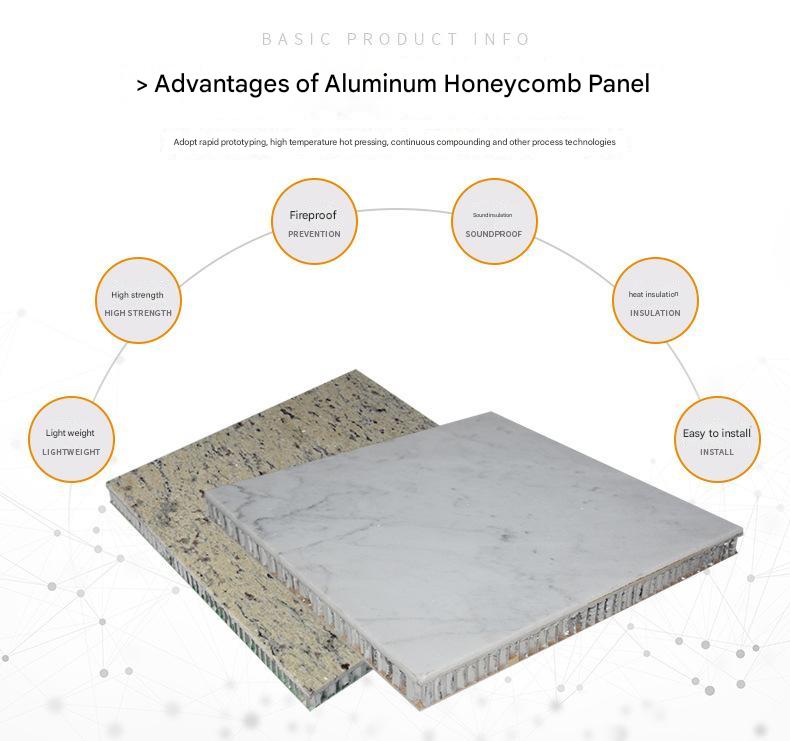 Villa Exterior Cladding Marble Aluminium Composite Panel Honeycomb Fireproof Anti-Static Contemporary Wall Material