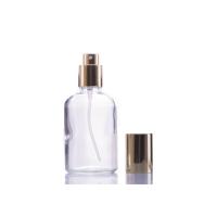 Buy cheap 100ml Clear Glass Fragrance Bottles Color Coating With Gold Mist Spray Cap product