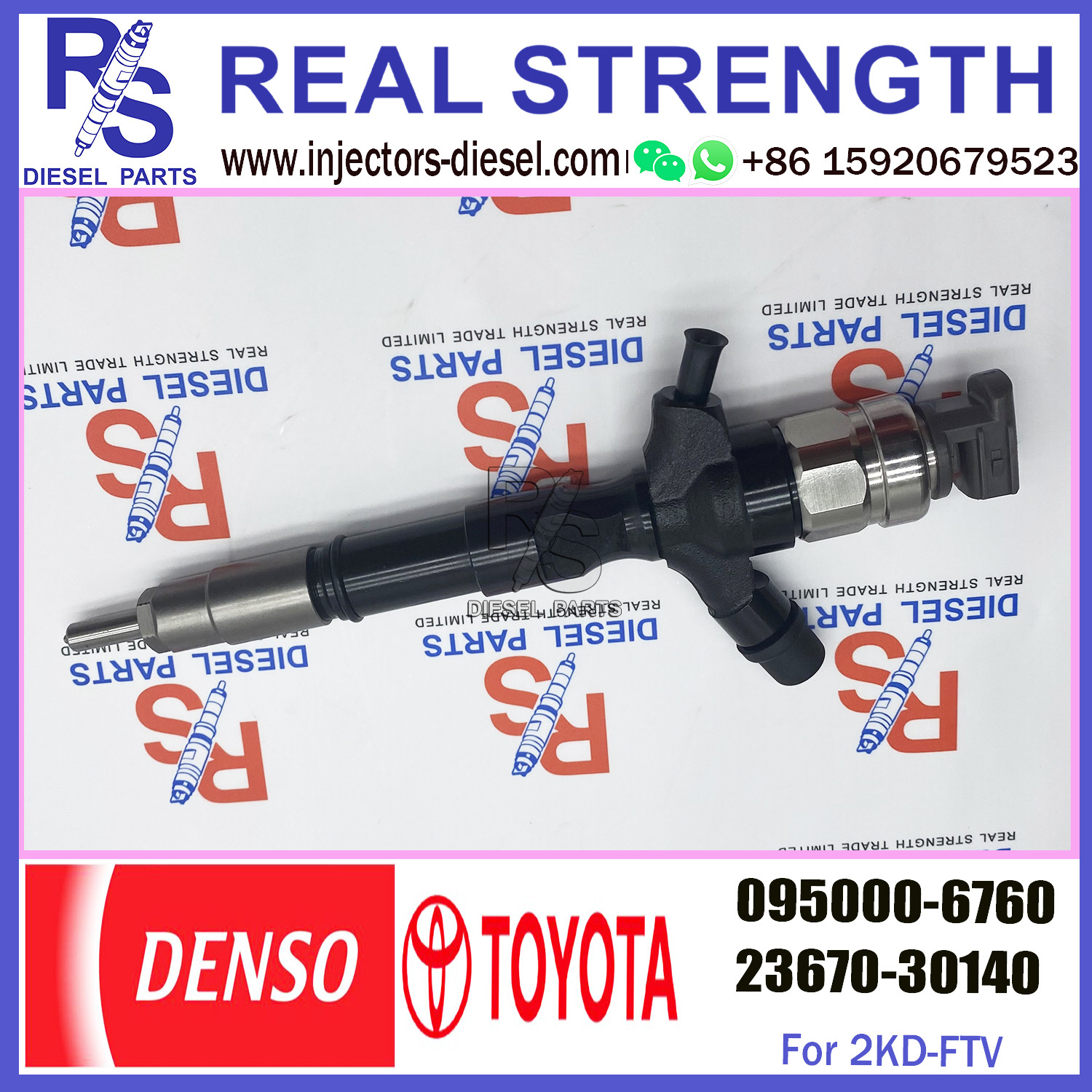 common rail injector 23670-30140 095000-6760 injector for TOYOTA 1KD-FTV, 2KD-FTV, D-4D, injector nozzle 23670-30140 095
