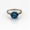 Buy cheap Fashion Sterling Silver with Round 9mm Created Tanzanite and CZ Diamonds Ring (F61) from wholesalers