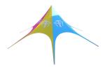 Outdoor Advertising Star Shaped Tent 600D Oxford 3X3M Singe Pole Fire Resistant