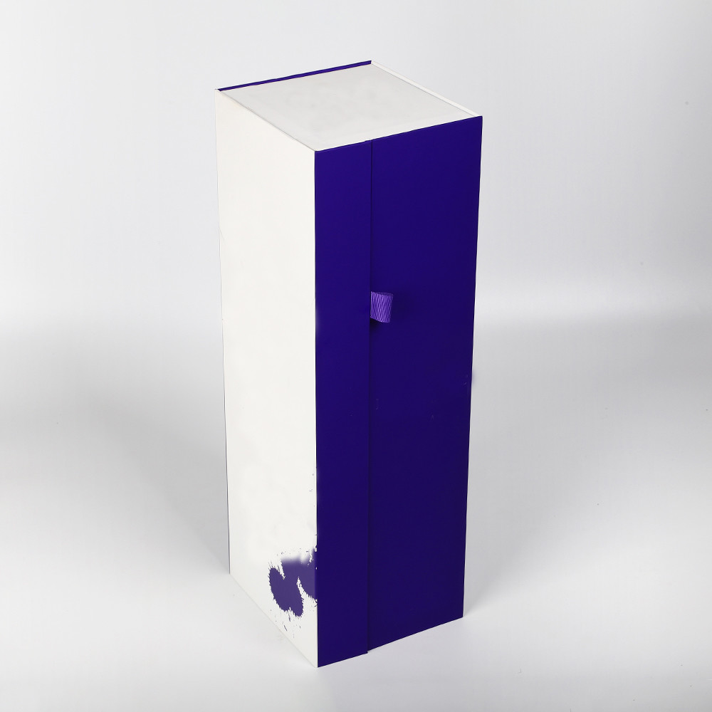 Personalized One Piece Wine Bottle Gift Box White Folder Golf Foil Logo FSC