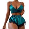 Buy cheap Breathable Soft Silk Sleepwear Sleeveless Pajamas Sexy Lace Lingerie For Women from wholesalers