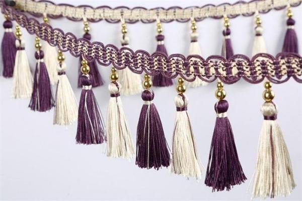 Buy cheap Handmade fashionable chain beads lace tassels fringes for curtain/sofa/pillow decoration from wholesalers
