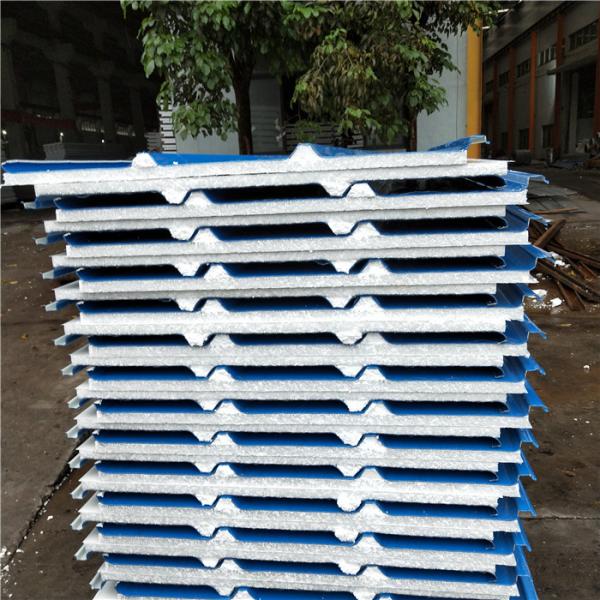 Buy cheap 1050-30-426 blue steel up and 0.5mm PVC down eps sandwich panel with 12kg from wholesalers