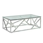 Rectangle 130x70x45cm SS Coffee Table Scratch Resistance Tempered Glass Top