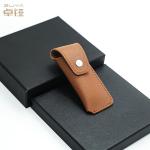 10.5x4.2cm Deboss Leather Key Pouches Nail Clipper Rubberized