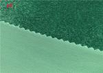 Shiny Green Warp Knitted Polyester Elastane Fabric For Garment Dress Blanket