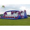 Buy cheap Blue 4 Lane Inflatable Sports Games / Military Blow Up Obstacle Course from wholesalers