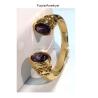 Buy cheap Plating Brass Bangle Bracelets Cuff Jewelry Garnet Stones Silver Jewelry Glitter CZ from wholesalers