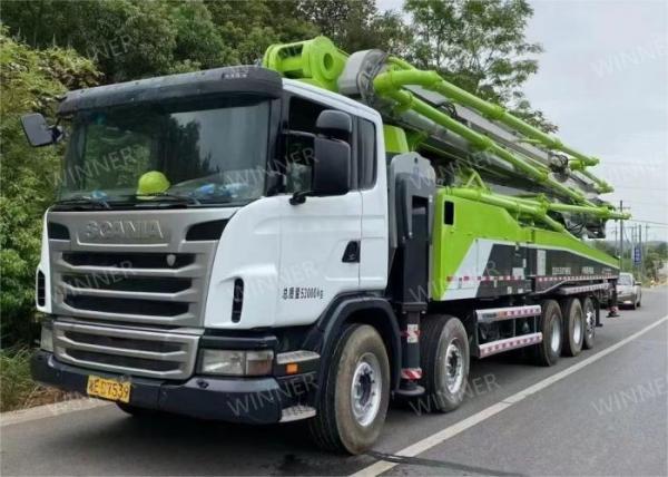Buy cheap 2013 Zoomlion Mode Used Concrete Pump Boom Trucks 63m With Scania Chassis in Egypt heavy machinery after refurbishing from wholesalers