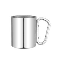 Buy cheap 220ml - 400ml Double Wall Stainless Steel Coffee Mug With Carabiner Handle product