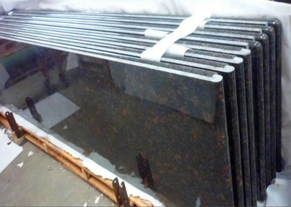 Buy cheap Tan Brown Granite Kitchen Countertops Curved Edge / Bullnose Laminated Edging from wholesalers