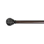 Coffee Classic Light Luxury Curtain Plain Rod 0.5MM With Aluminum Finial