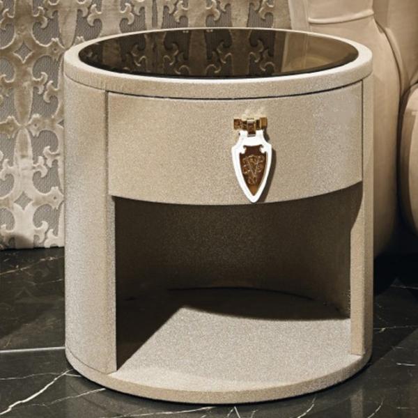 Buy cheap Leather 0.55m Contemporary Bedside Cabinets 500mm Fancy Bedside Table from wholesalers