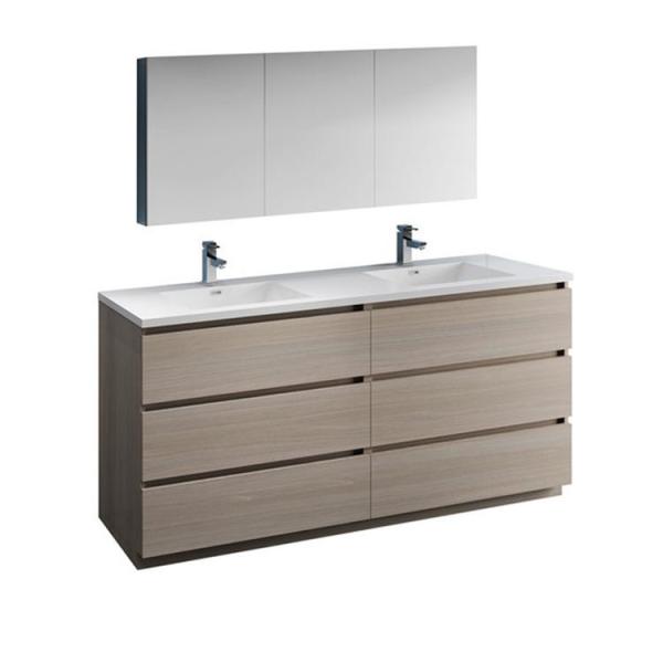 Buy cheap Freestanding Double Sink Vanity , Design Solid Wood Bathroom Vanity Units from wholesalers