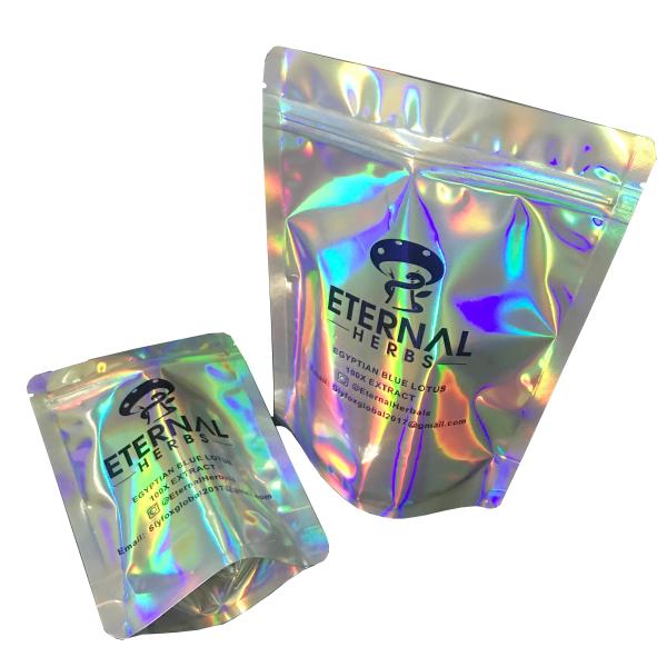 Buy cheap Custom printed logo hologram mylar zipper bag /printed holographic plastic bag from wholesalers