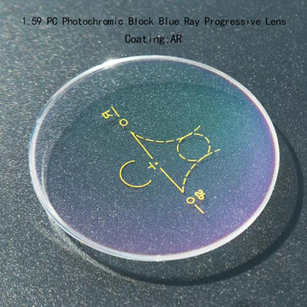 Buy cheap 1.59 PC AR Coating Photochromic Block Blue Ray Progressive Lens from wholesalers